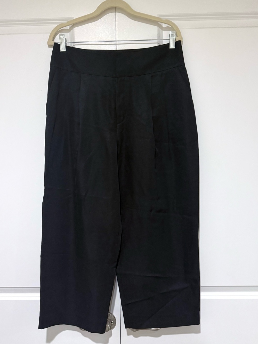 Club Monaco Black Linen Blend Wide Leg Pants